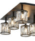 Keene Square 9 Light G9 Flush Sand Black / Clear Crystal Shade-5