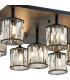 Keene Square 9 Light G9 Flush Sand Black / Clear Crystal Shade-6