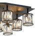 Keene Square 9 Light G9 Flush Sand Black / Clear Crystal Shade-7