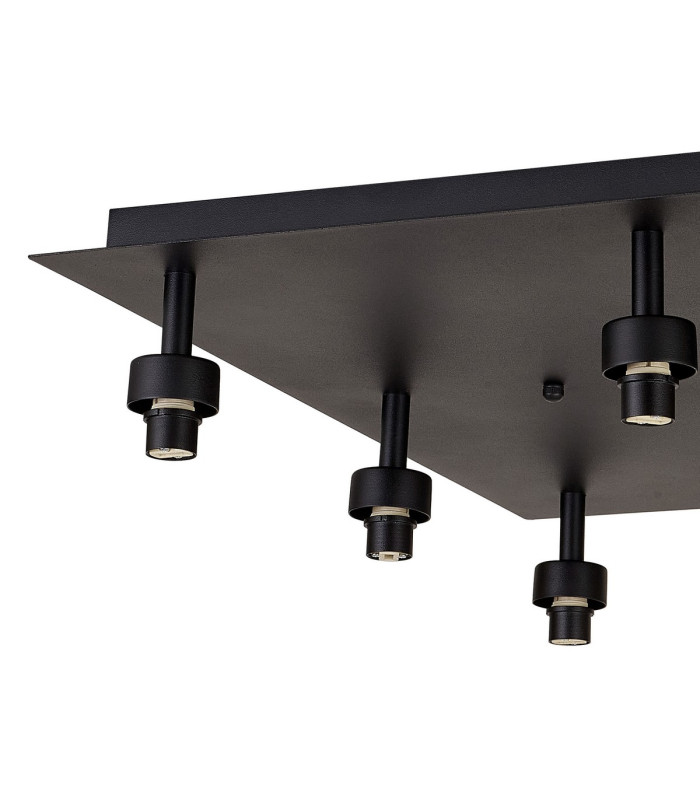 Keene Square 9 Light G9 Flush Sand Black / Clear Crystal Shade-8