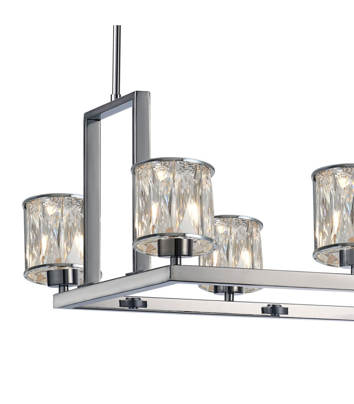 Keene 10 Light Rectangle G9 Telescopic Light Polished Chrome / Clear Crystal Shade-6