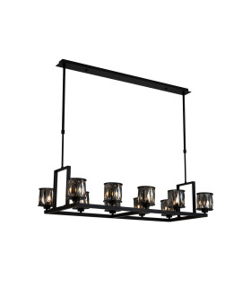 Keene 10 Light Rectangle G9 Telescopic Light Sand Black / Smoked Crystal Shade-1