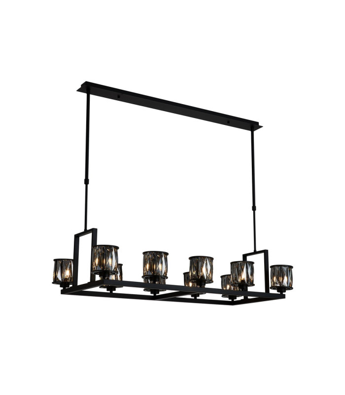 Keene 10 Light Rectangle G9 Telescopic Light Sand Black / Smoked Crystal Shade-1