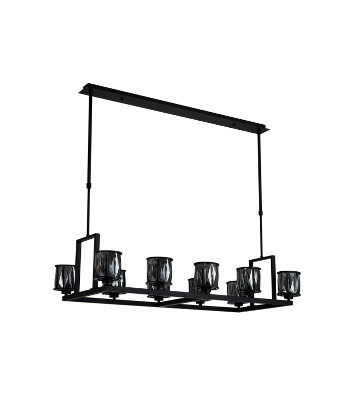Keene 10 Light Rectangle G9 Telescopic Light Sand Black / Smoked Crystal Shade-4