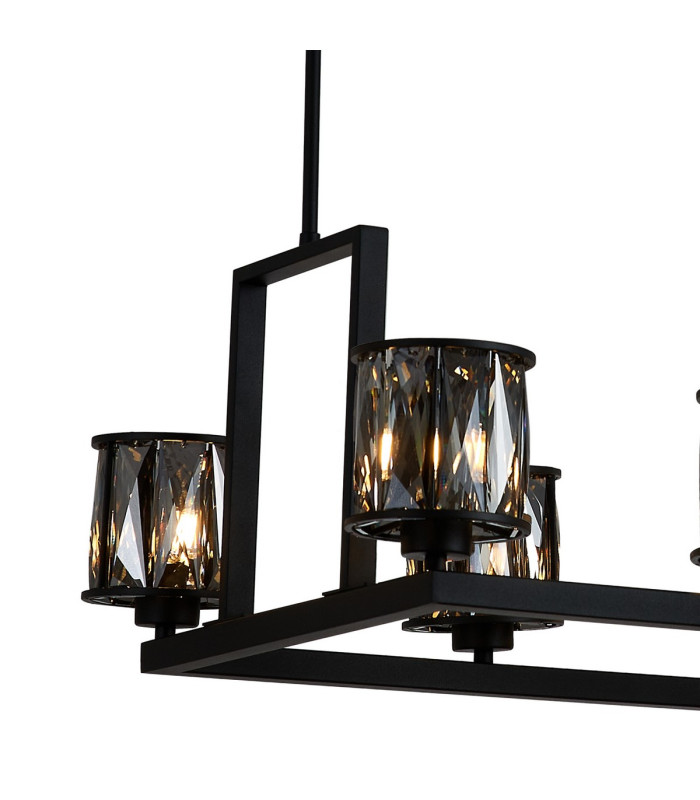 Keene 10 Light Rectangle G9 Telescopic Light Sand Black / Smoked Crystal Shade-5