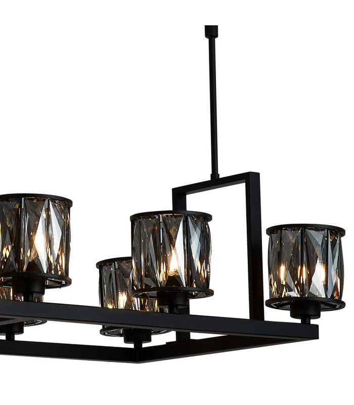 Keene 10 Light Rectangle G9 Telescopic Light Sand Black / Smoked Crystal Shade-6