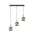 Keene 3 Light G9 2m Linear Pendant Satin Black / Smoke Crystal Shade-1