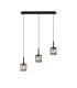 Keene 3 Light G9 2m Linear Pendant Sand Black / Clear Crystal Shade-1
