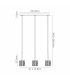 Keene 3 Light G9 2m Linear Pendant Sand Black / Clear Crystal Shade-2