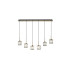 Keene 6 Light G9 2m Linear Pendant Antique Brass / Clear Crystal Shade-1