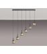 Keene 6 Light G9 2m Linear Pendant Satin Black / Smoke Crystal Shade-3