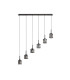 Keene 6 Light G9 2m Linear Pendant Satin Black / Smoke Crystal Shade-4