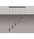 Keene 6 Light G9 2m Linear Pendant Satin Black / Smoke Crystal Shade-11