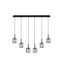 Keene 6 Light G9 2m Linear Pendant Sand Black / Clear Crystal Shade-1