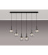 Keene 6 Light G9 2m Linear Pendant Sand Black / Clear Crystal Shade-3