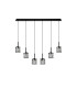 Keene 6 Light G9 2m Linear Pendant Sand Black / Clear Crystal Shade-5