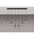 Keene 6 Light G9 2m Linear Pendant Sand Black / Clear Crystal Shade-10