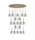 Keene 19 Light G9 2m Oval Multiple Pendant French Gold / Clear Crystal Shade Item Weight: 24.1kg-4