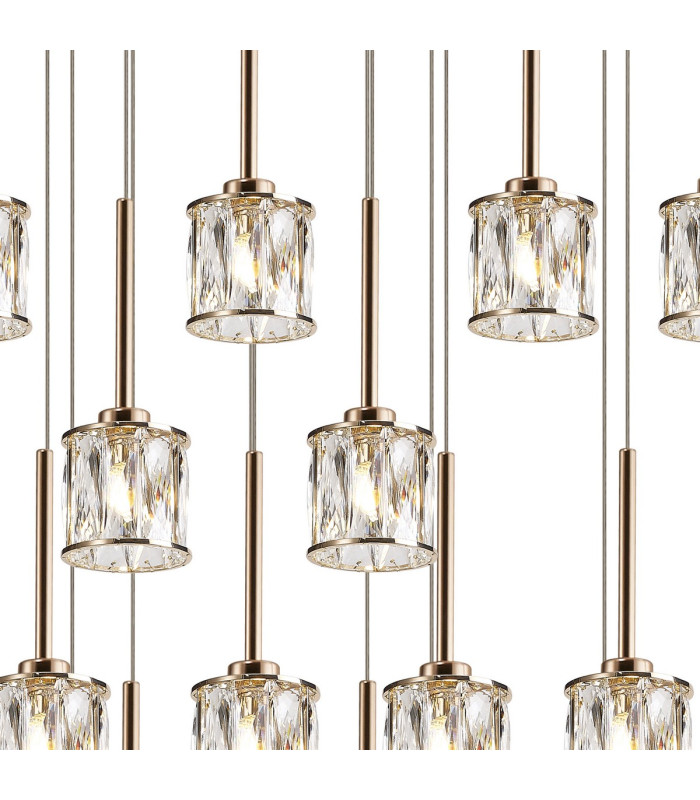Keene 19 Light G9 2m Oval Multiple Pendant French Gold / Clear Crystal Shade Item Weight: 24.1kg-6