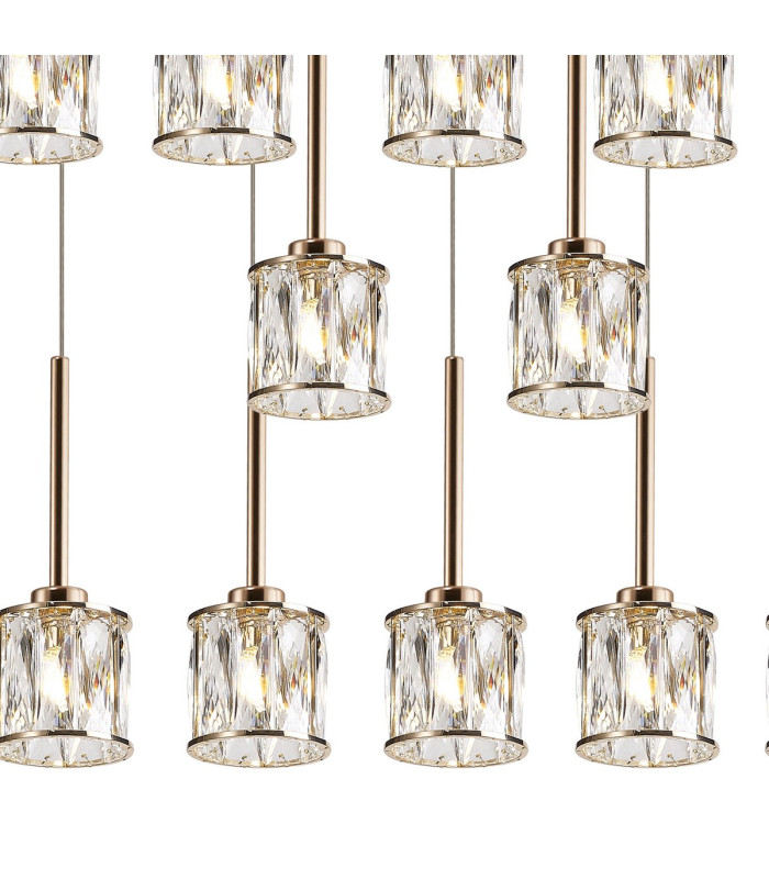 Keene 19 Light G9 2m Oval Multiple Pendant French Gold / Clear Crystal Shade Item Weight: 24.1kg-7