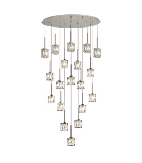 Keene 19 Light G9 2m Oval Multiple Pendant Polished Chrome / Clear Crystal Shade Item Weight: 24.1kg-1