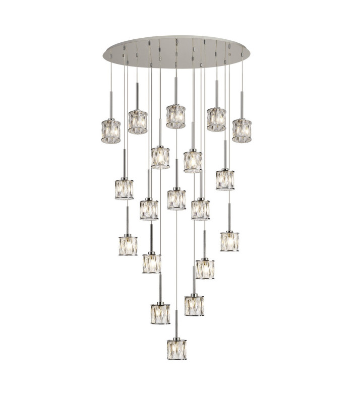 Keene 19 Light G9 2m Oval Multiple Pendant Polished Chrome / Clear Crystal Shade Item Weight: 24.1kg-1