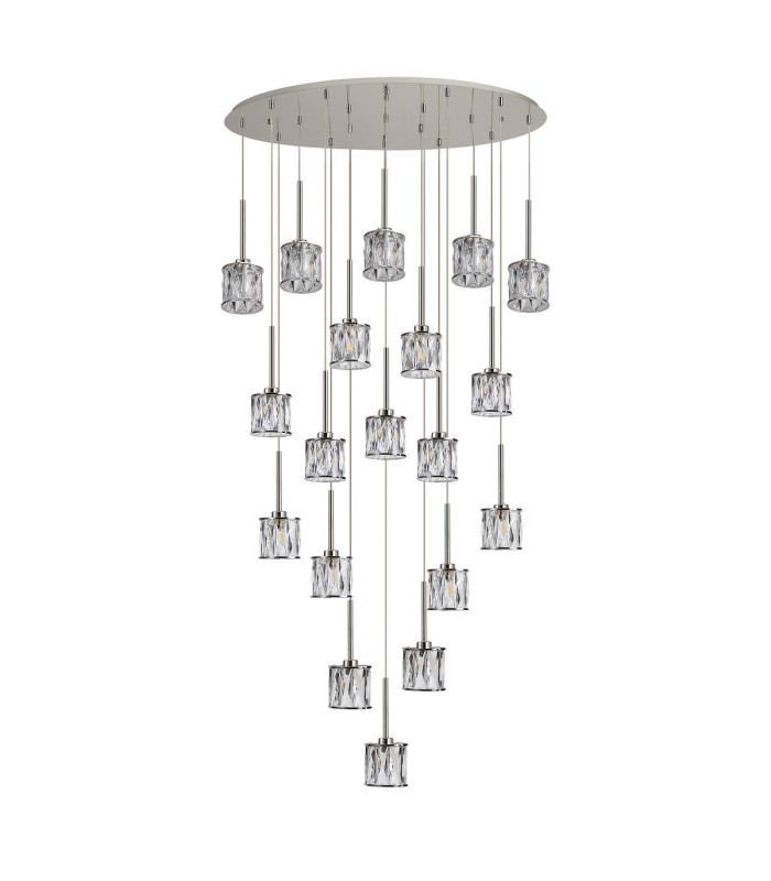 Keene 19 Light G9 2m Oval Multiple Pendant Polished Chrome / Clear Crystal Shade Item Weight: 24.1kg-5
