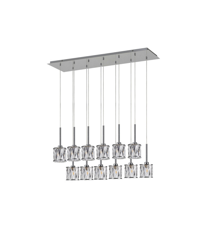 Keene 12 Light G9 2m Linear Pendant Polished Chrome / Clear Crystal Shade-4