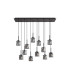 Keene 12 Light G9 2m Linear Pendant Satin Black / Smoke Crystal Shade-3