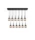 Keene 12 Light G9 2m Linear Pendant Sand Black / Clear Crystal Shade-1