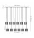 Keene 12 Light G9 2m Linear Pendant Sand Black / Clear Crystal Shade-2