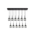 Keene 12 Light G9 2m Linear Pendant Sand Black / Clear Crystal Shade-4