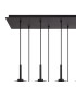 Keene 12 Light G9 2m Linear Pendant Sand Black / Clear Crystal Shade-5