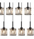 Keene 12 Light G9 2m Linear Pendant Sand Black / Clear Crystal Shade-6