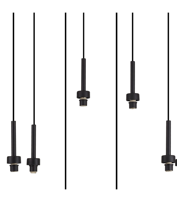 Keene 12 Light G9 2m Linear Pendant Sand Black / Clear Crystal Shade-8