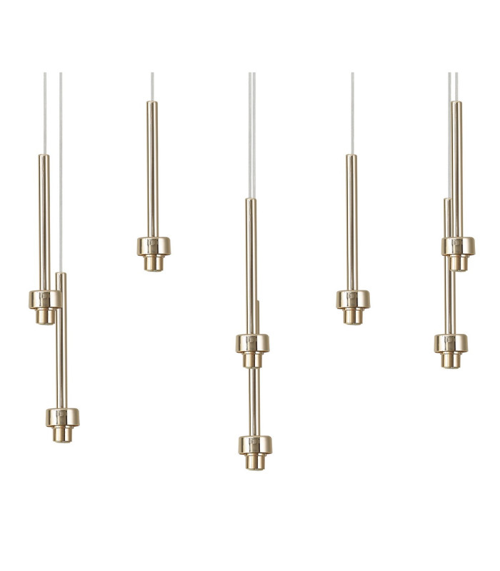 Keene 8 Light G9 2m Rectangle Multiple Pendant French Gold / Clear Crystal Shade-5