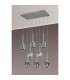 Keene 8 Light G9 2m Rectangle Multiple Pendant Polished Chrome / Clear Crystal Shade-9