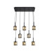 Keene 8 Light G9 2m Rectangle Multiple Pendant Satin Black / Smoke Crystal Shade-1