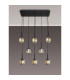 Keene 8 Light G9 2m Rectangle Multiple Pendant Satin Black / Smoke Crystal Shade-3