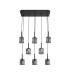 Keene 8 Light G9 2m Rectangle Multiple Pendant Satin Black / Smoke Crystal Shade-4