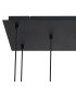 Keene 8 Light G9 2m Rectangle Multiple Pendant Satin Black / Smoke Crystal Shade-5