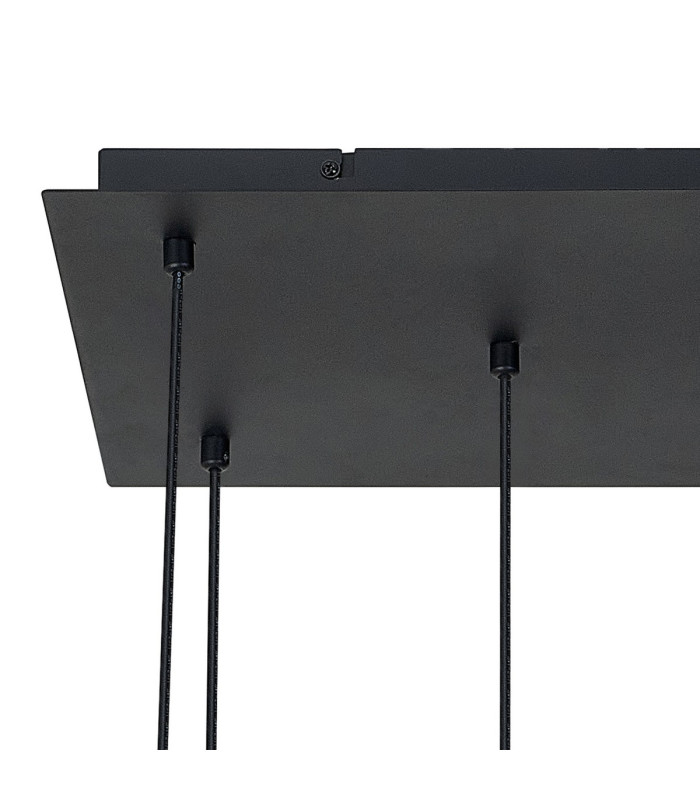 Keene 8 Light G9 2m Rectangle Multiple Pendant Satin Black / Smoke Crystal Shade-7