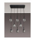 Keene 8 Light G9 2m Rectangle Multiple Pendant Satin Black / Smoke Crystal Shade-11