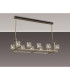 Keene 10 Light Rectangle G9 Telescopic Light Antique Brass / Clear Crystal Shade-3