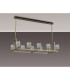 Keene 10 Light Rectangle G9 Telescopic Light Antique Brass / Clear Crystal Shade-10