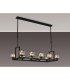 Keene 10 Light Rectangle G9 Telescopic Light Sand Black / Clear Crystal Shade-3