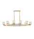 Keene 10 Light Oval G9 Telescopic Light French Gold / Clear Crystal Shade-1