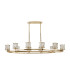 Keene 10 Light Oval G9 Telescopic Light French Gold / Clear Crystal Shade-4