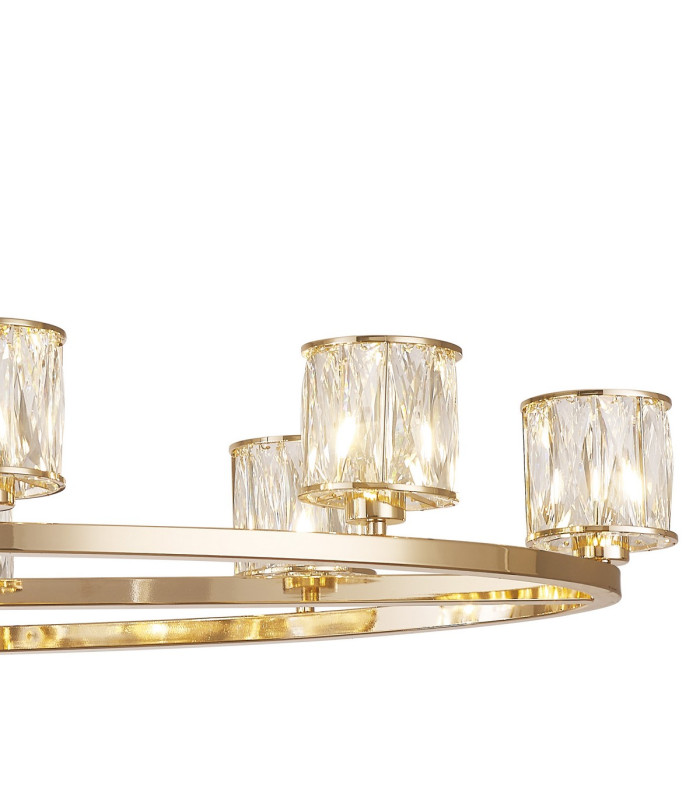 Keene 10 Light Oval G9 Telescopic Light French Gold / Clear Crystal Shade-8