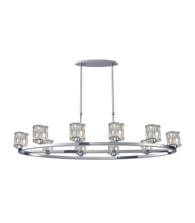 Keene 10 Light Oval G9 Telescopic Light Polished Chrome / Clear Crystal Shade-1
